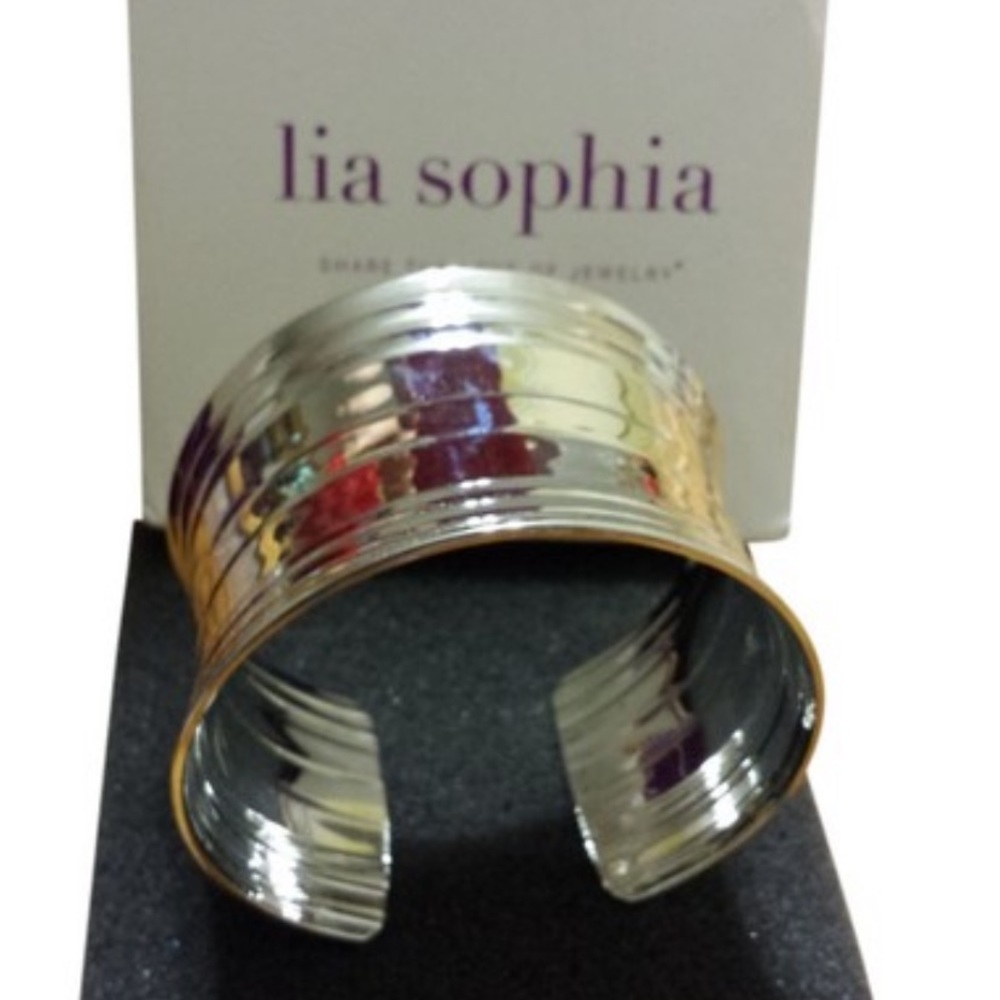 Lia Sophia Retired Silver Cuff Bracelet